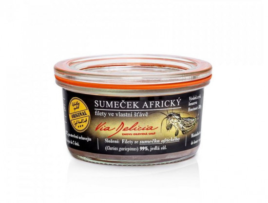 Sumeček africký ve vlastní šťávě, filety, Via Delicia, 130 g-25308