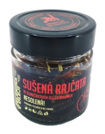 Sušená rajčata ve slunečnicovém oleji s bylinkami, Hradecké delikatesy, 160 g