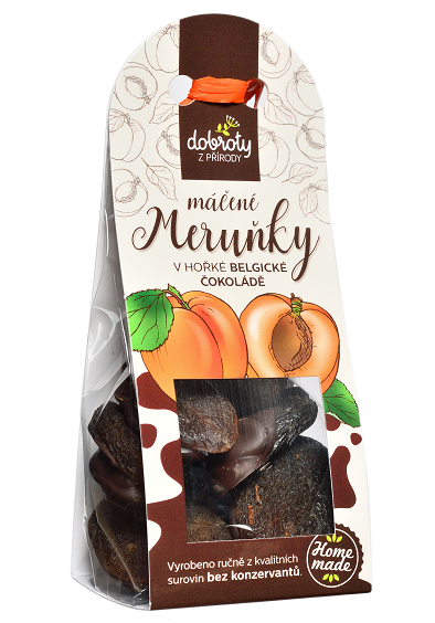 Sušené ovoce v hořké belgické čokoládě, Dobroty z přírody Meruňky, 100 g