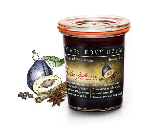 Švestkový džem s perníkovým kořením, Via Delicia, 165 g-29455