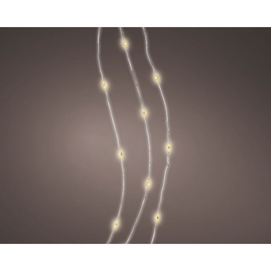 Světelný řetěz, 100 microLED, teplá bílá, stříbrný kabel, délka 5 m-14244