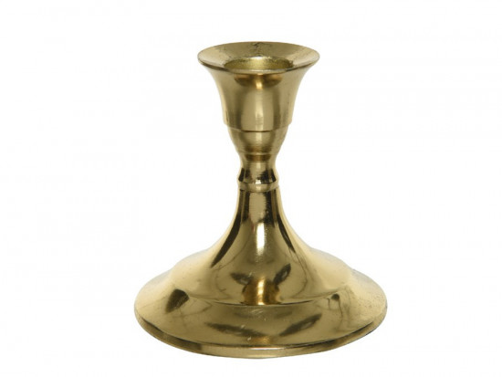 Svícen na noze, hliník, průměr 9 cm, výška 9.5 cm, zlatý