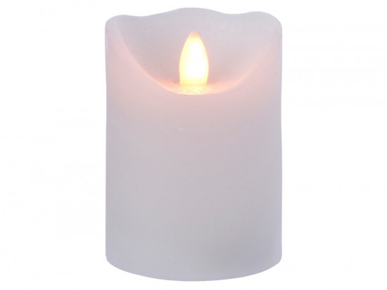 Svíčka, elektrická, 18 LED, teplá bílá, na baterie, bílá