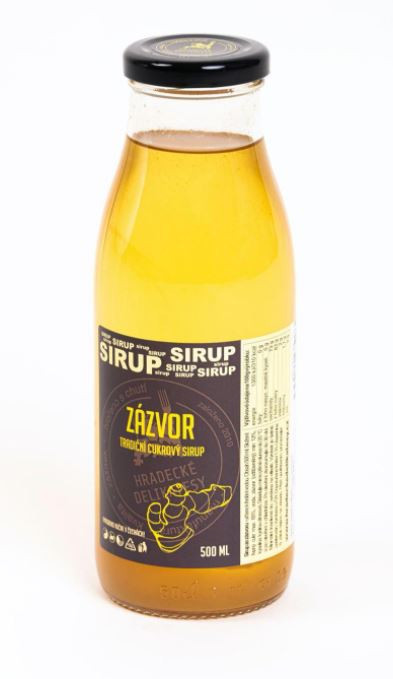 Tradiční bylinný sirup, Hradecké delikatesy Zázvor, 500 ml