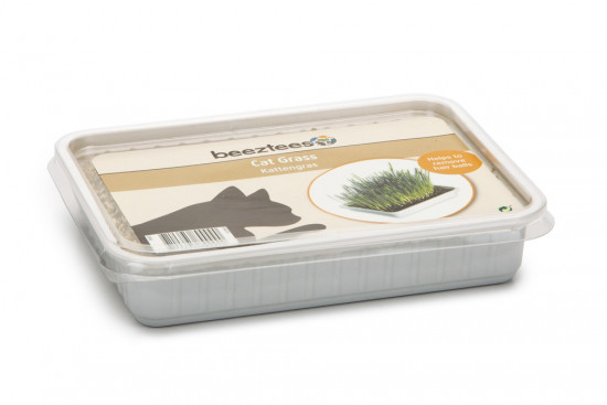 Tráva pro kočky k naklíčení, plastová miska, 130 g