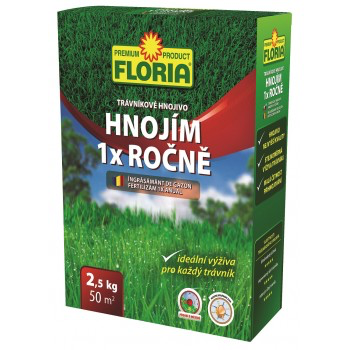 Trávníkové hnojivo Floria HNOJÍM 1X ROČNĚ, balení 2.5 kg