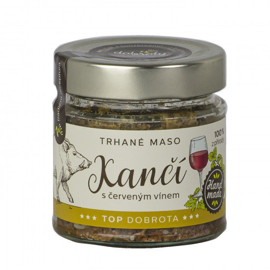 Trhané kančí maso s červeným vínem, Dobroty z přírody, 140 g