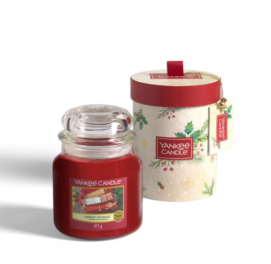 Vánoční dárková sada, Aromatická svíčka Yankee Candle 1 ks, Unwrap, hoření až 75 hod-4910