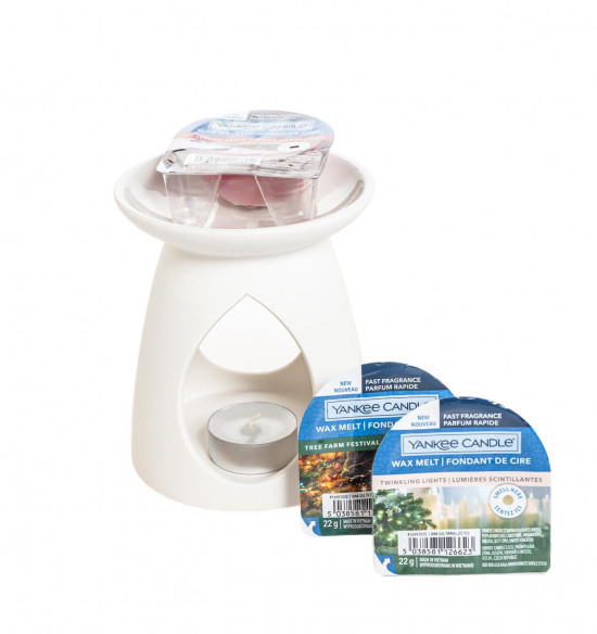 Vánoční dárková sada, Aromatické vosky Yankee Candle 3 ks + aromalapma, provonění až 3 x 8 hod-15281