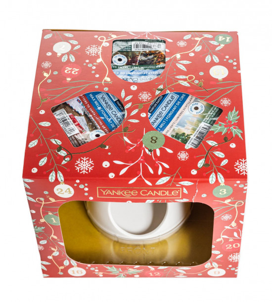 Vánoční dárková sada, Aromatické vosky Yankee Candle 3 ks + aromalapma, provonění až 3 x 8 hod-15283