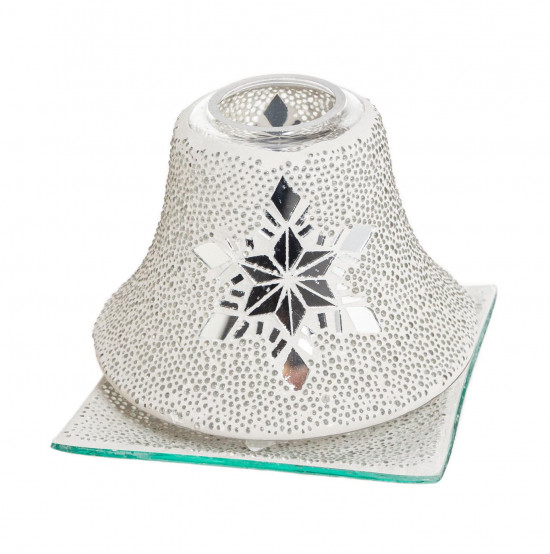 Vánoční stínítko a talíř, Yankee Candle Twinkling Snowflake, velké, bílé-15288