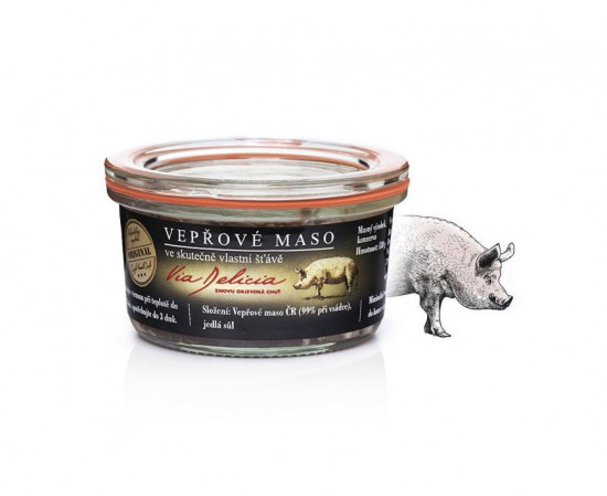Vepřové maso ve skutečně vlastní šťávě, Via Delicia, 130 g-25303