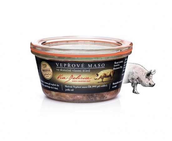 Vepřové maso ve skutečně vlastní šťávě, Via Delicia, 210 g