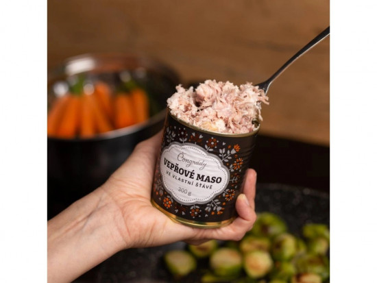 Vepřové maso ve vlastní šťávě, Čongrády, plech, 300 g-28556