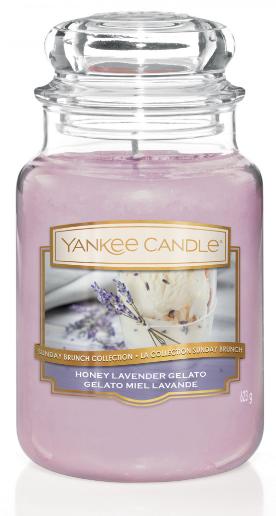 YANKEE svíčka sklo3 Honey Lavender Gelato