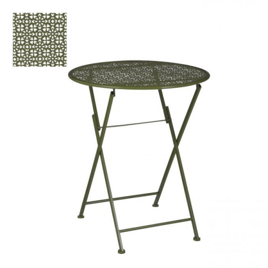 Zahradní kovový stolek, NETA, rozměr 60 x 70 cm, tmavě zelený
