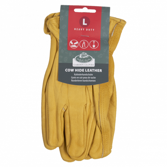 Zahradní rukavice Esschert Design, UNISEX, kožené, velikost L, žluté-12660