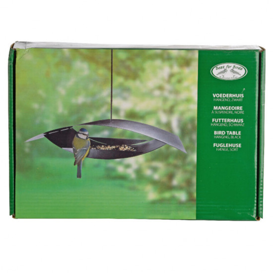 Závěsné ocelové krmítko, Esschert Design MODERN, černé-13501