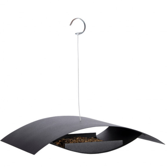 Závěsné ocelové krmítko, Esschert Design MODERN, černé-13502