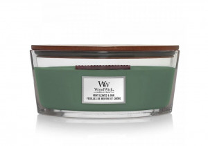 Aromatická svíčka loď, WoodWick Mint Leaves & Oak, hoření až 40 hod