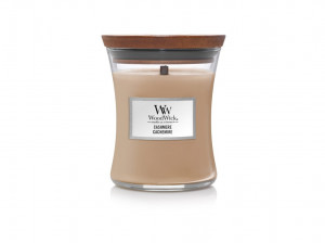 Aromatická svíčka váza, WoodWick Cashmere, hoření až 65 hod
