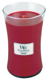 Aromatická svíčka váza, WoodWick Currant, hoření až 120 hod