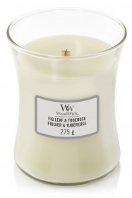 Aromatická svíčka váza, WoodWick Fig Leaf & Tuberose, hoření až 65 hod