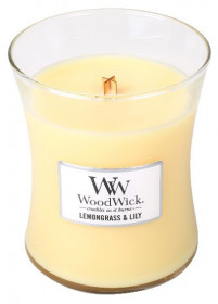 Aromatická svíčka váza, WoodWick Lemongrass & Lily, hoření až 65 hod