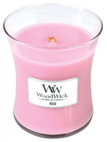 Aromatická svíčka váza, WoodWick Rose, hoření až 65 hod