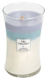 Aromatická svíčka váza, WoodWick Trilogy Calming Retreat, hoření až 120 hod