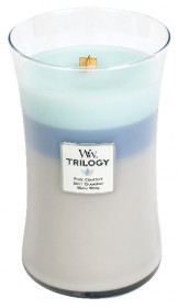 Aromatická svíčka váza, WoodWick Trilogy Woven Comforts, hoření až 120 hod