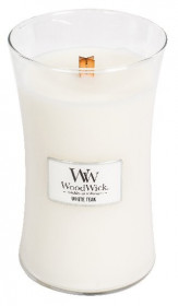 Aromatická svíčka váza, WoodWick White Teak, hoření až 120 hod