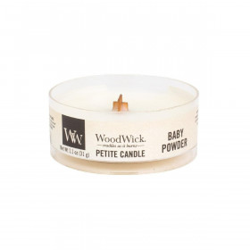 Aromatická svíčka, WoodWick Petite Baby Powder, hoření až 8 hod