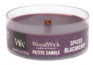 Aromatická svíčka, WoodWick Petite Spiced Blackberry, hoření až 8 hod