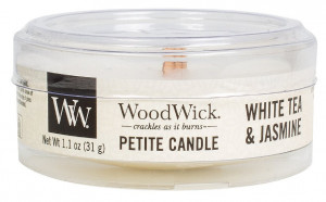 Aromatická svíčka, WoodWick Petite White Tea & Jasmine, hoření až 8 hod