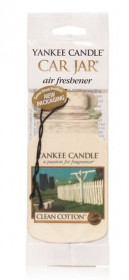 Aromatická visačka do auta, Yankee Candle Clean Cotton, papírová, provonění až 4 týdny