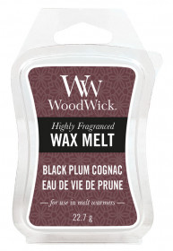 Aromatický vosk, WoodWick Black Plum Cognac, provonění minimálně 8 hod
