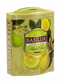 Aromatizovaný černý čaj, Basilur Magic Lemon and Lime, plechová dóza, sypaný, 100 g