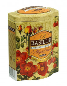 Aromatizovaný černý čaj, Basilur Magic Raspberry and Rosehip, plechová dóza, sypaný, 100 g
