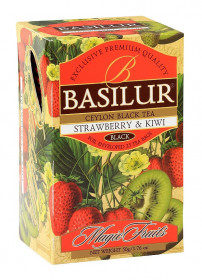Aromatizovaný černý čaj, Basilur Magic Strawberry and Kiwi, porcovaný s přebalem, 25 sáčků