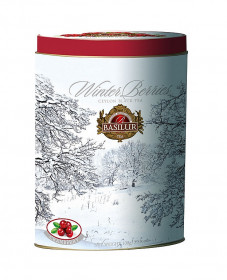 Aromatizovaný černý čaj, Basilur Winter Cranberries, plechová dóza, sypaný, 100 g