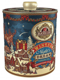 Aromatizovaný černý čaj, Basilur Winter Night's Dream Shooting Star, plechová dóza, sypaný, 100 g
