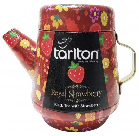 Aromatizovaný černý čaj, Tarlton Tea Pot Royal Strawberry, plechová dóza, sypaný, 100 g