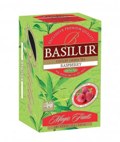 Aromatizovaný zelený čaj, Basilur Magic Green Raspberry, porcovaný, 25 sáčků
