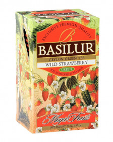 Aromatizovaný zelený čaj, Basilur Magic Wild Strawberry, porcovaný s přebalem, 25 sáčků