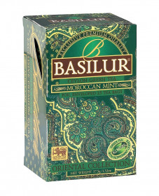 Aromatizovaný zelený čaj, Basilur Orient Moroccan Mint, porcovaný s přebalem, 25 sáčků