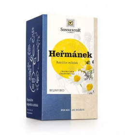 BIO bylinný čaj, Sonnentor Heřmánek, Matricaria chamomilla, porcovaný, 18 sáčků