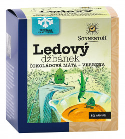 BIO bylinný čaj, Sonnentor Ledový džbánek - Čoko máta - Verbena, porcovaný, 16 pyramidálních sáčků
