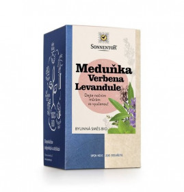 BIO bylinný čaj, Sonnentor Meduňka Verbena Levandule, porcovaný, 18 sáčků