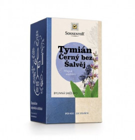 BIO bylinný čaj, Sonnentor Tymián Bez černý Šalvěj, porcovaný, 18 sáčků